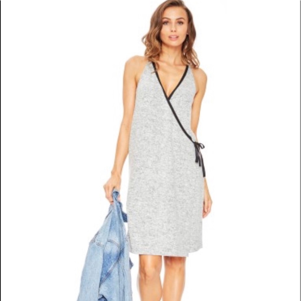 KELSEY SLIP DRESS - GREY MELANGE small